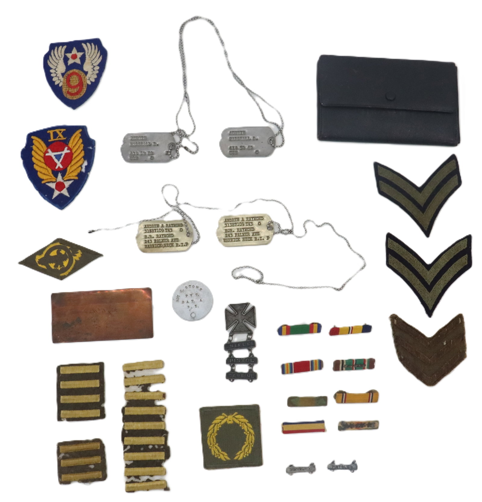 Chevrons, Medals, and Ribbons from World War I and World War II (1 of 15)