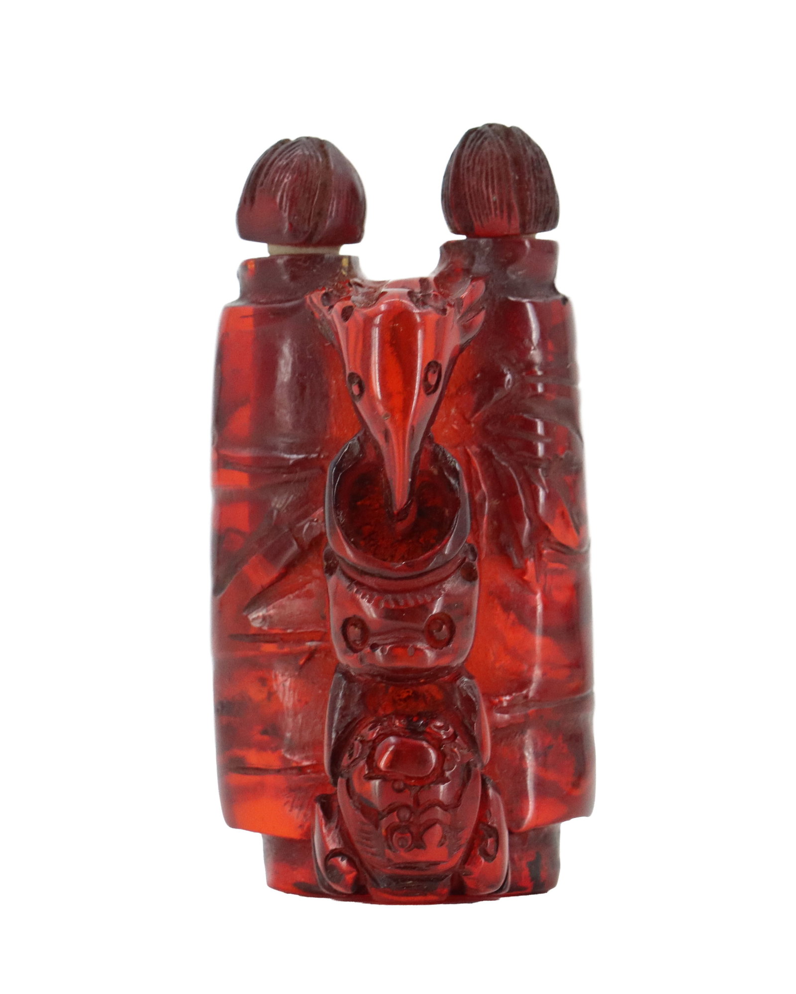 Chinese Amber Dual Opening Snuff Bottle (1 of 13)