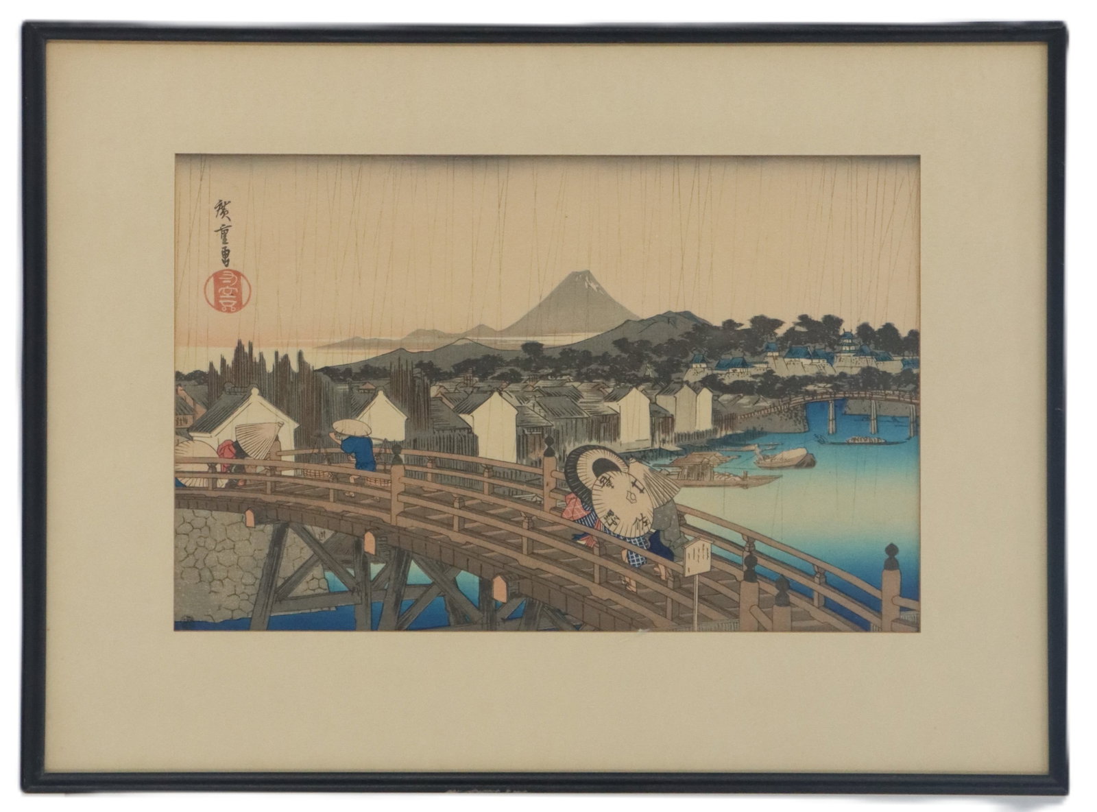 Utagawa Hiroshige, Japanese Woodblock Print, "Nigonbashi Bridge" (1 of 11)