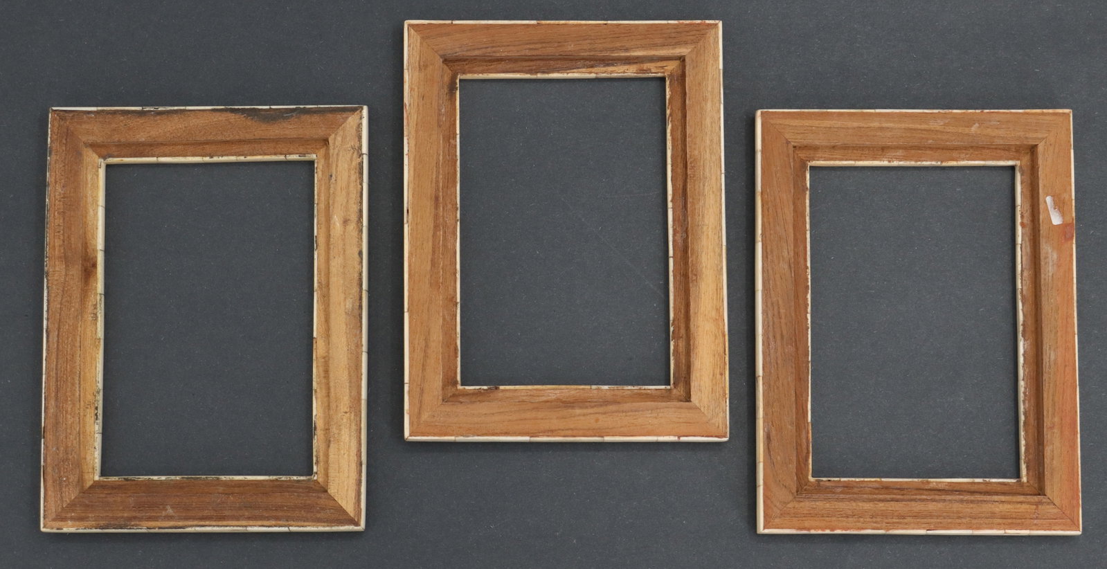 (3) Matching Indian Bone Inlaid Rectangular Mosaic Picture Frames - 15