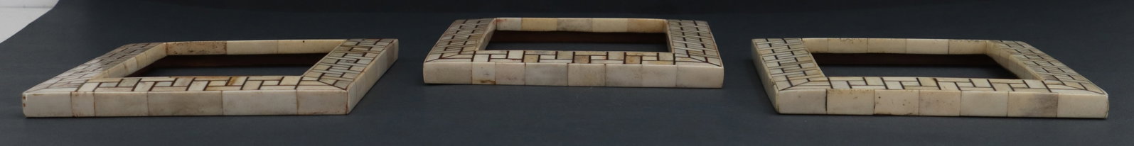 (3) Matching Indian Bone Inlaid Rectangular Mosaic Picture Frames - 3