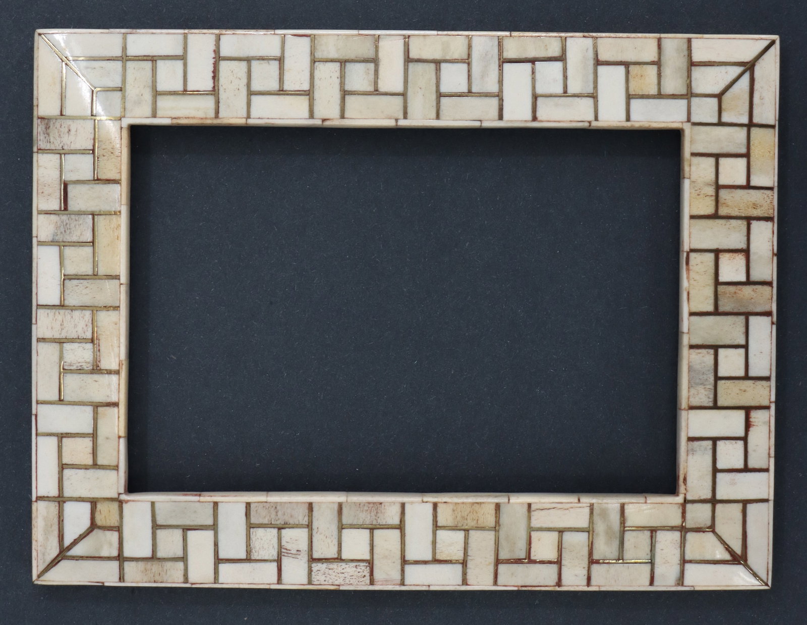 (3) Matching Indian Bone Inlaid Rectangular Mosaic Picture Frames - 8