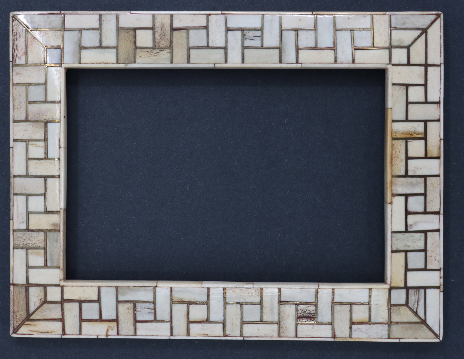 (3) Matching Indian Bone Inlaid Rectangular Mosaic Picture Frames - 9