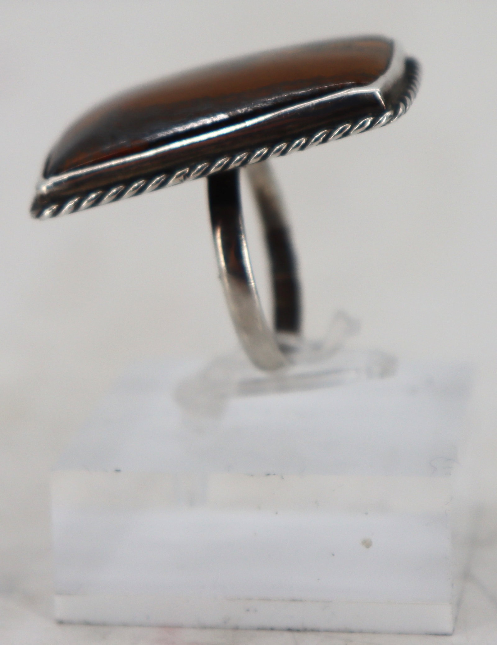 Sterling Silver and Agate Ring - 4