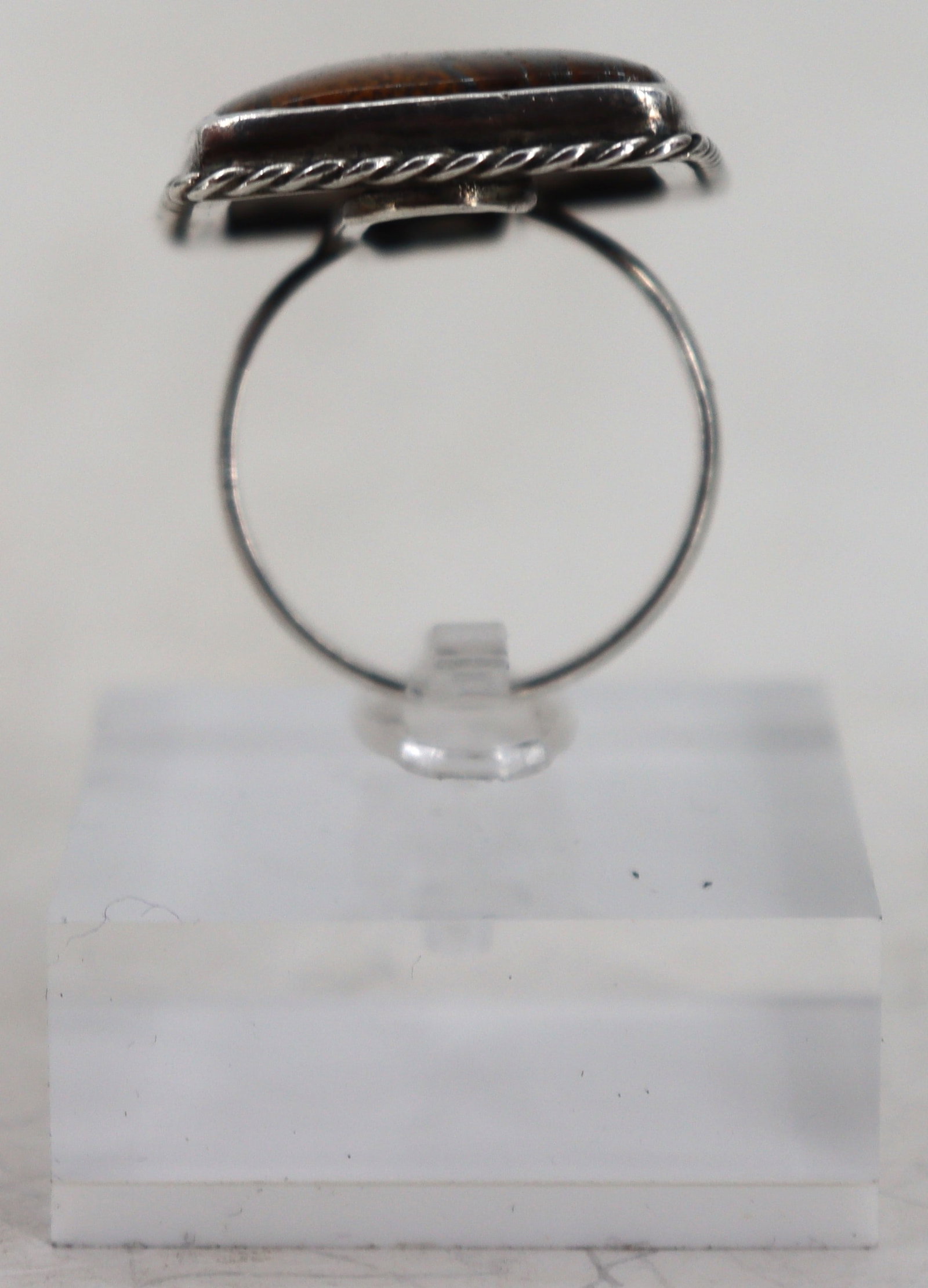 Sterling Silver and Agate Ring - 5