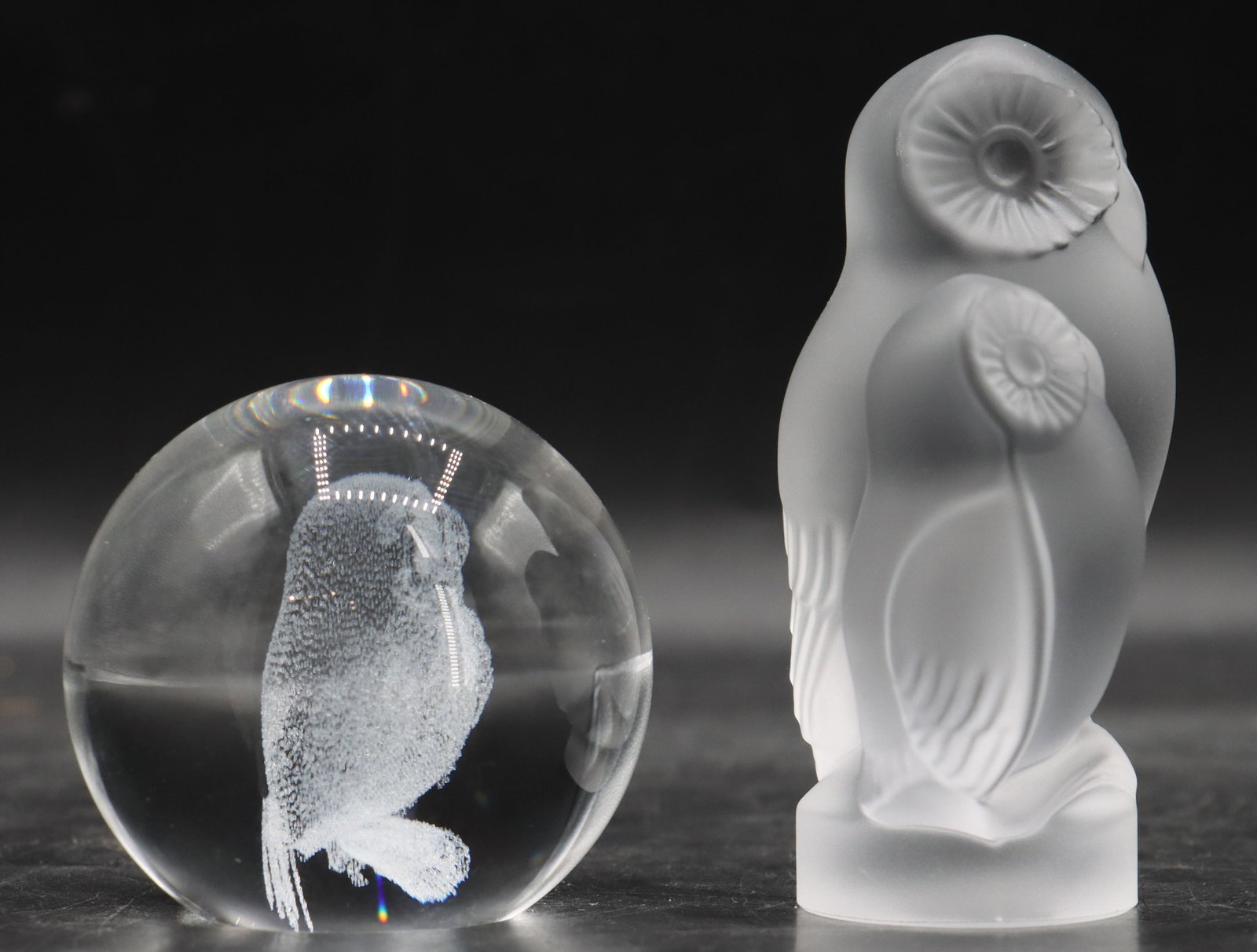 (2) Crystal Owl Paperweights - 4