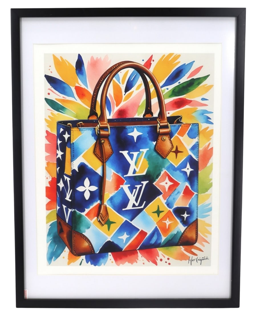 Studio Van Gogh Pop Art "Modern Masters No. 7" Louis Vuitton Color Tote Tribute: Studio Van Gogh Pop Art "Modern Masters No. 7" Louis Vuitton Color Tote Tribute. Studio Van Gogh lithograph print depicting a vibrant, watercolor-style depiction of a Louis Vuitton tote bag 
