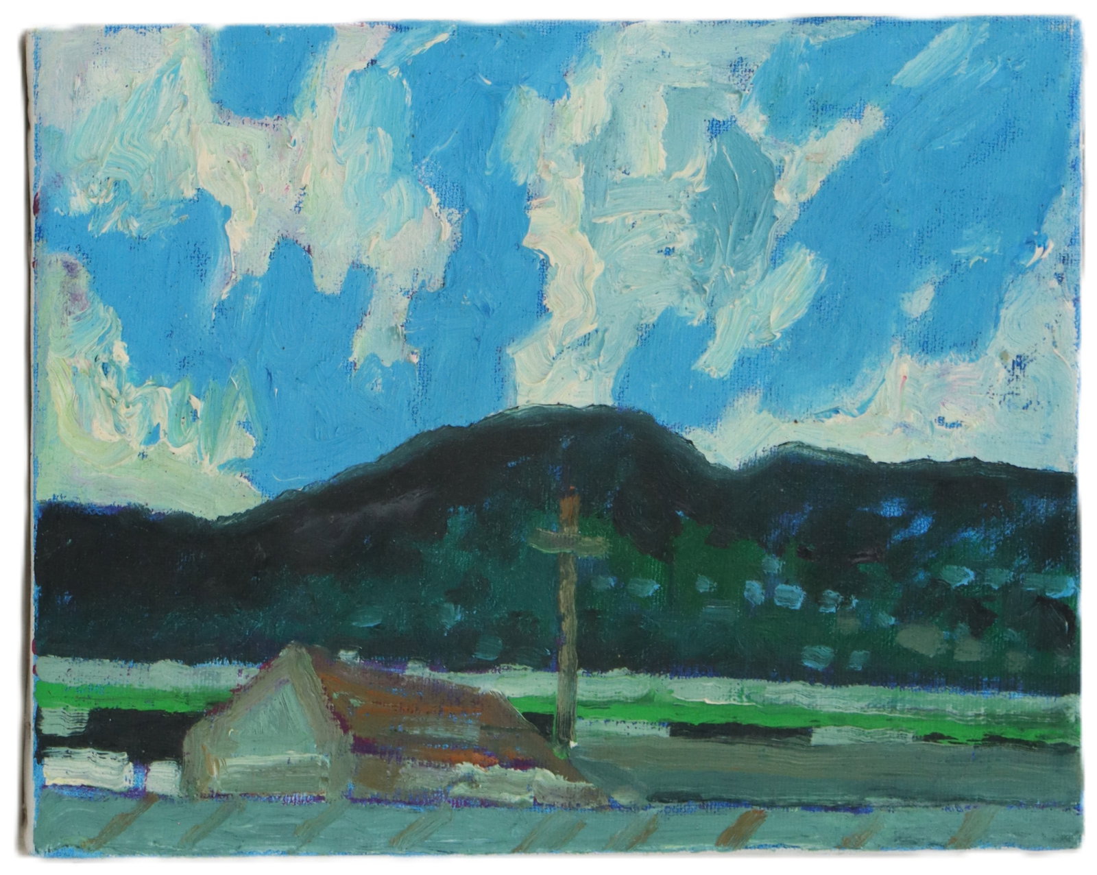 Lundy Siegriest (1925-1985) American, Oil on Canvas "The Ranch": Lundy Siegriest (1925-1985) American, Oil on Canvas "The Ranch". Estate stamp and title on the reverse. Provenance: Garzoli Gallery. Born in Oakland, California, Lundy Siegriest was a modernist painte