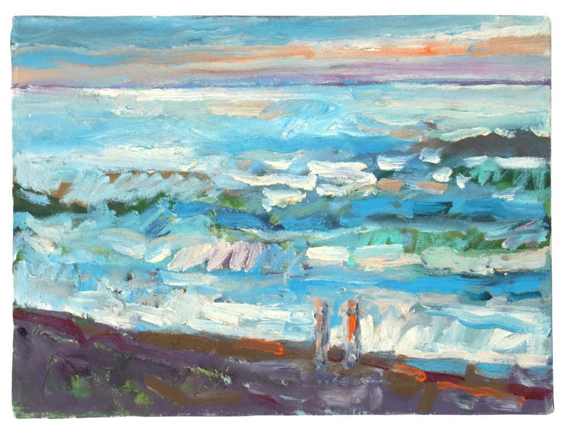 Lundy Siegriest (1925-1985) American, Oil on Canvas, "The Surf": Lundy Siegriest (1925-1985) American, Oil on Canvas "The Surf". Label on reverse. Provenance: Garzoli Gallery. Born in Oakland, California, Lundy Siegriest was a modernist painter whose work spanned p