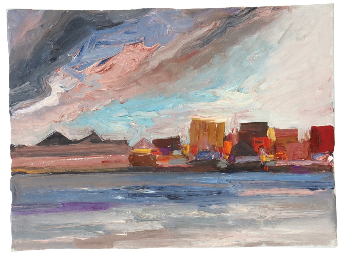 Lundy Siegriest (1925-1985) American, Oil on Canvas "Skyline": Lundy Siegriest (1925-1985) American, Oil on Canvas "Skyline". Provenance: Garzoli Gallery. Born in Oakland, California, Lundy Siegriest was a modernist painter whose work spanned pure abstraction to 