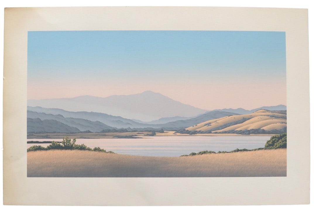 Kathleen Lipinski (Born 1950) American, Printer's Proof Serigraph, "Mt. Tamalpais": Kathleen Lipinski (Born 1950) American, Printer's Proof Serigraph, "Mt. Tamalpais". Pencil signed and titled. Dated 1990. Kathleen Lipinskiâ€™s contemporary realist paintings invite you to sha