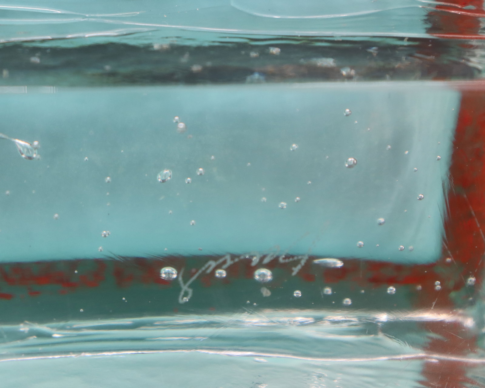Signed Rectangular Art Glass Vase - 9
