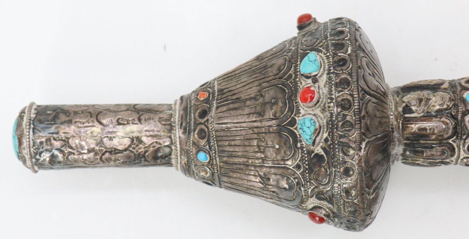 Tibetan Silver-Mounted Conch Shell - 7