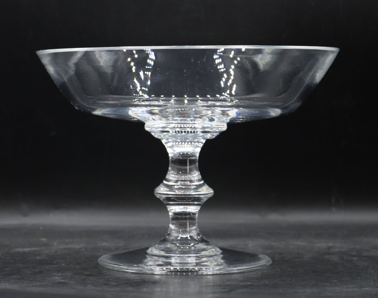 Val Saint Lambert State Plain Crystal Compote - 3