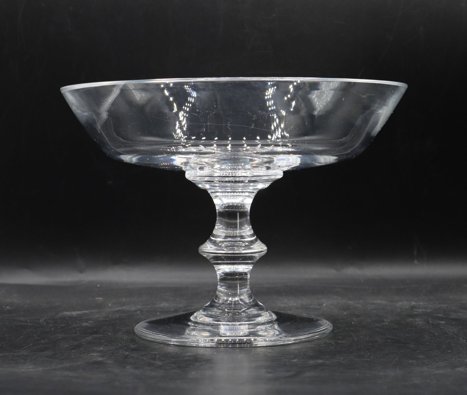 Val Saint Lambert State Plain Crystal Compote - 4