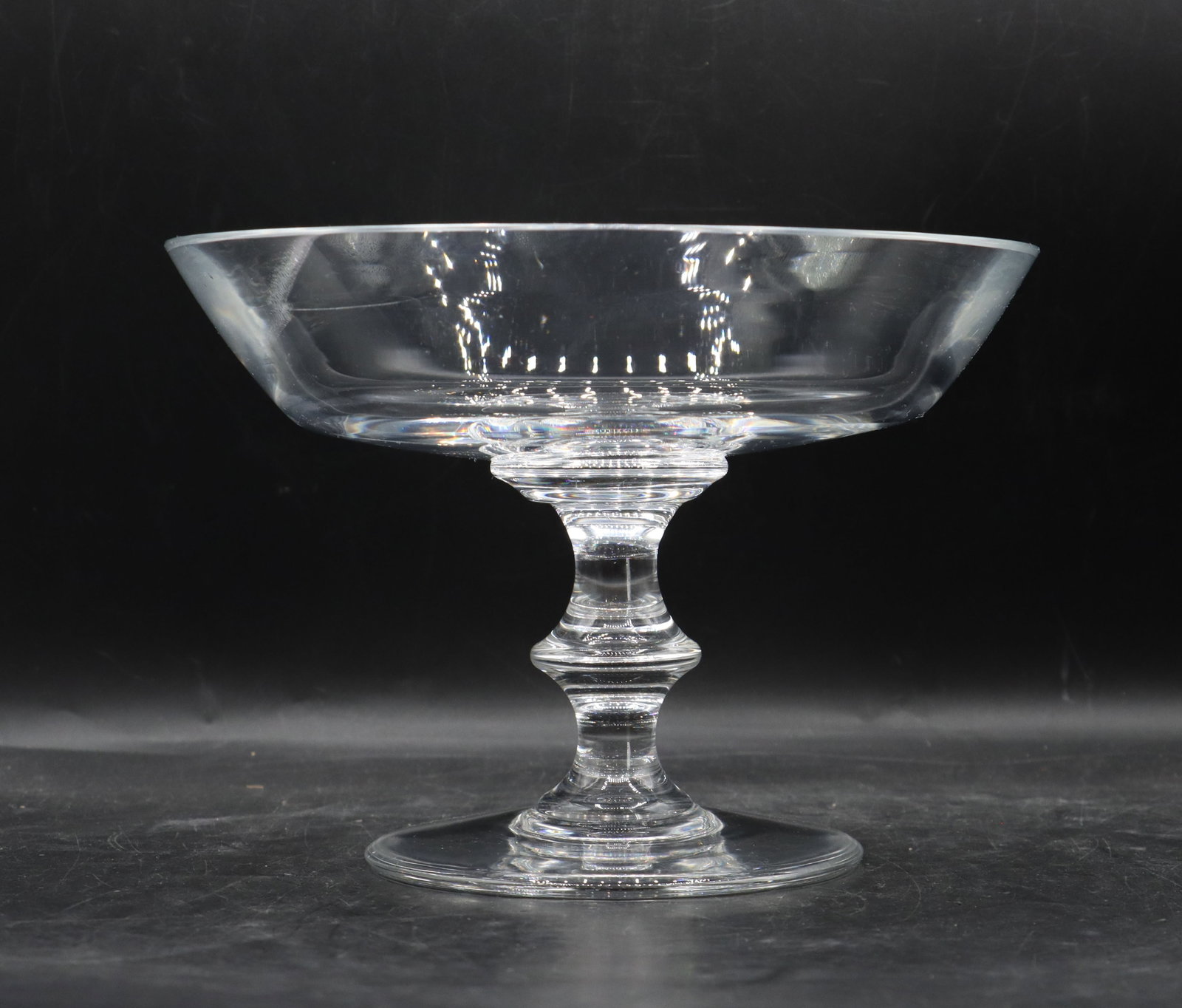 Val Saint Lambert State Plain Crystal Compote - 5
