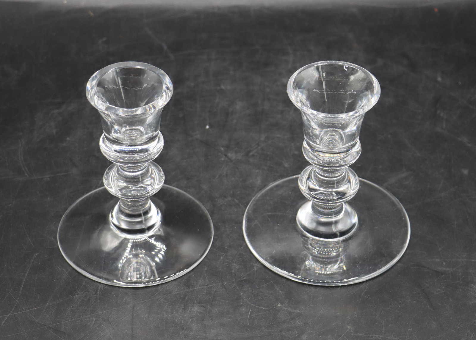 (2) Val Saint Lambert Crystal Candlesticks - 2