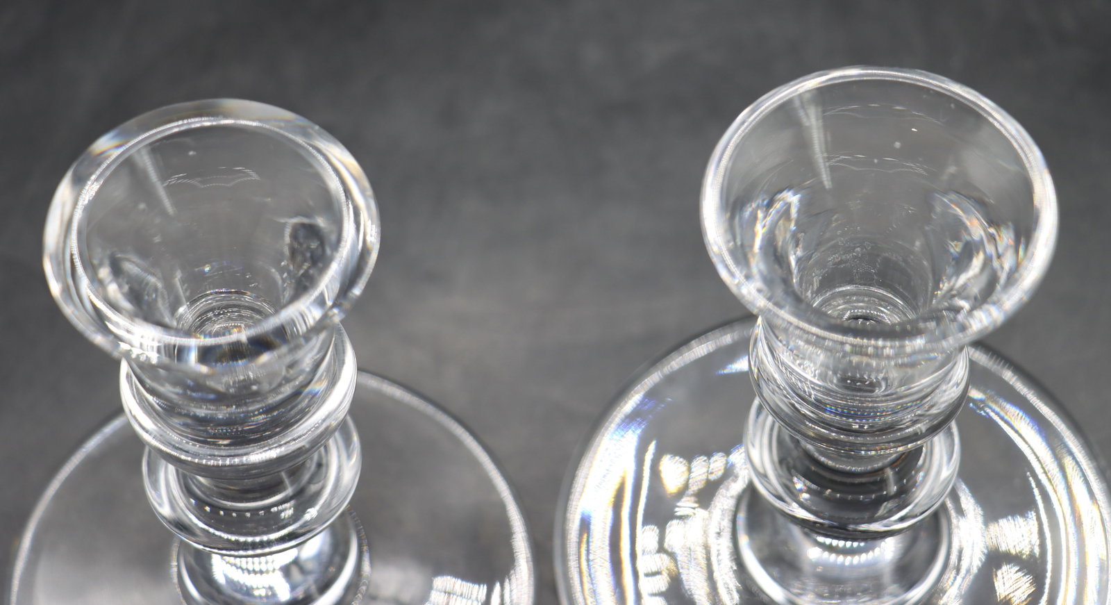 (2) Val Saint Lambert Crystal Candlesticks - 6