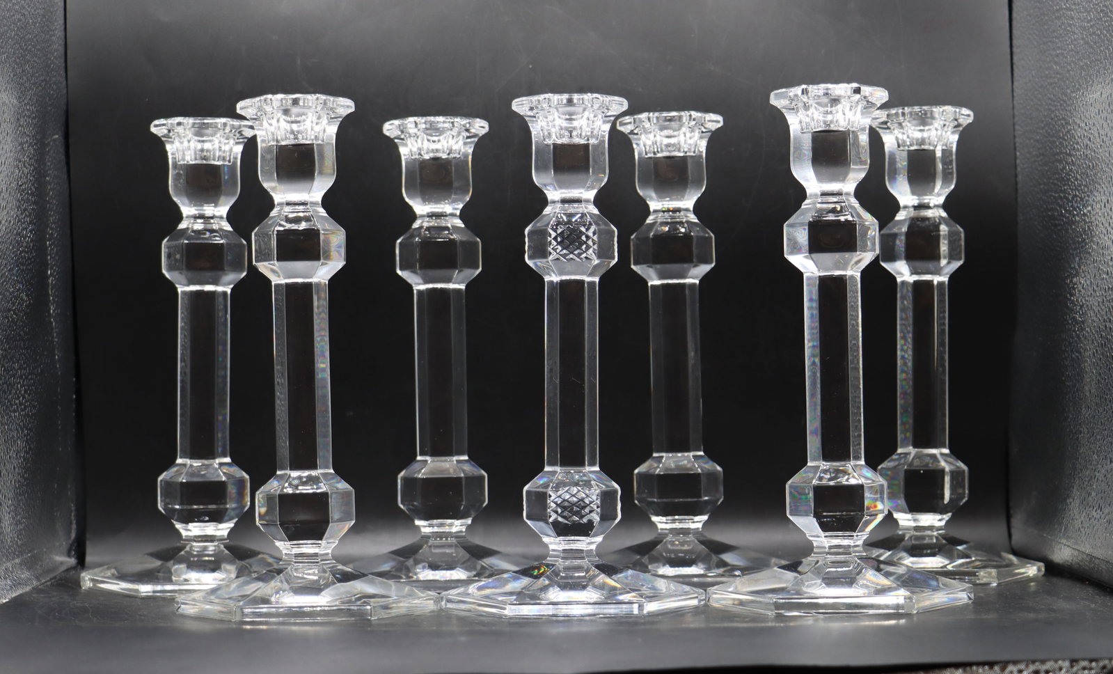 (7) Val Saint Lambert Crystal Candlesticks - 4