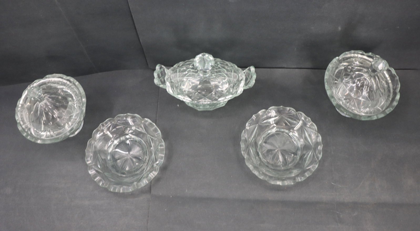 (5) Piece Cut Crystal Serving Set - 3