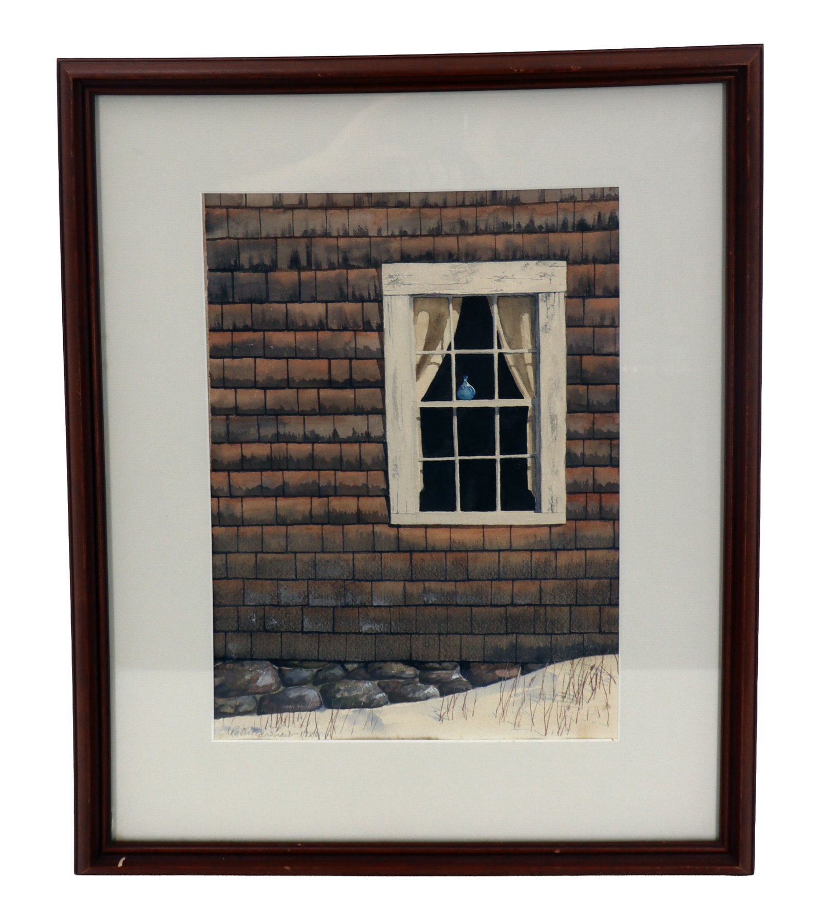 Patricia Shaw Watercolor, Weathered Window Landscape (1 of 10)