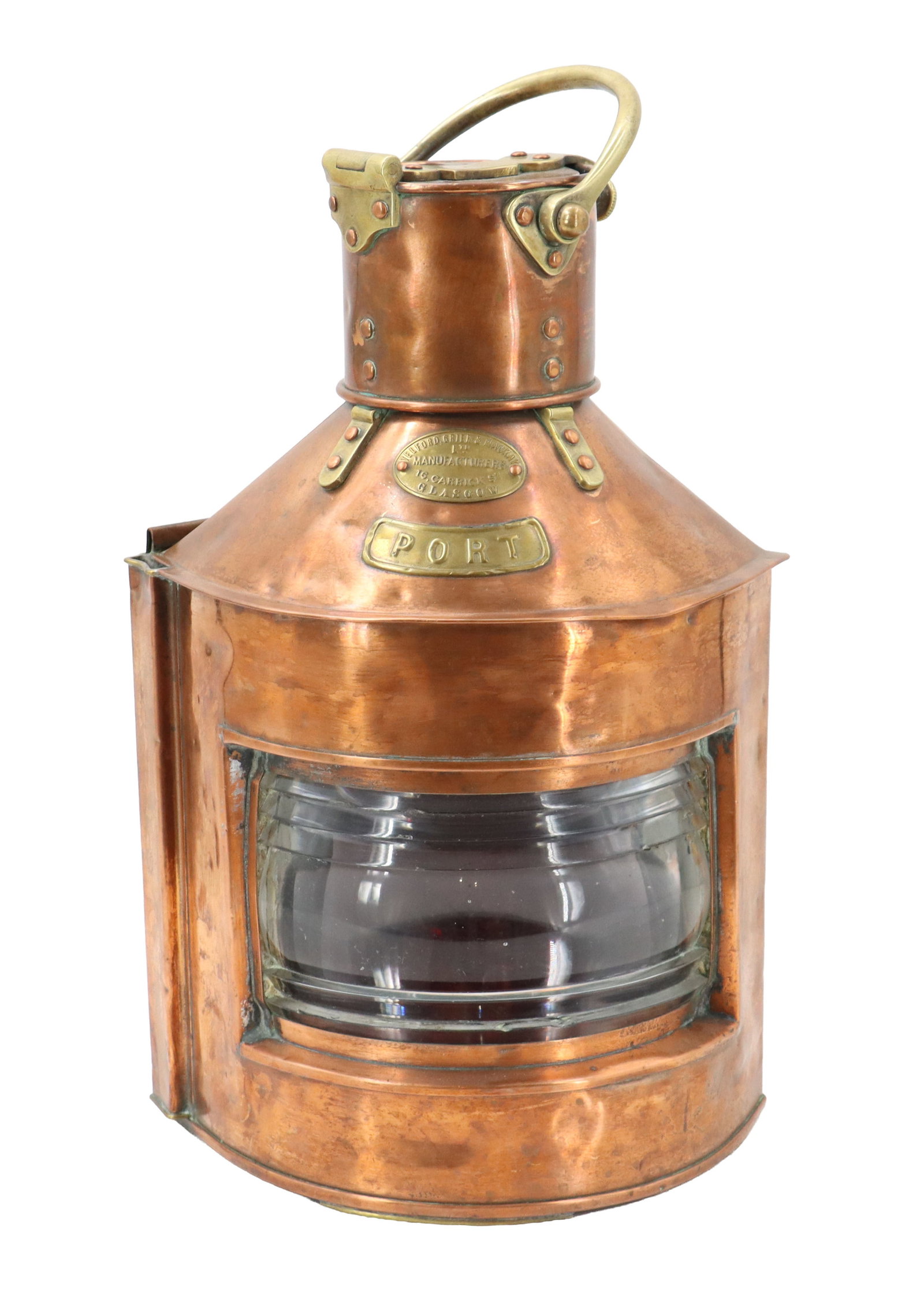 Vintage Telford, Grier, & MacKay Ltd. Copper and Brass Nautical Lamp (1 of 19)