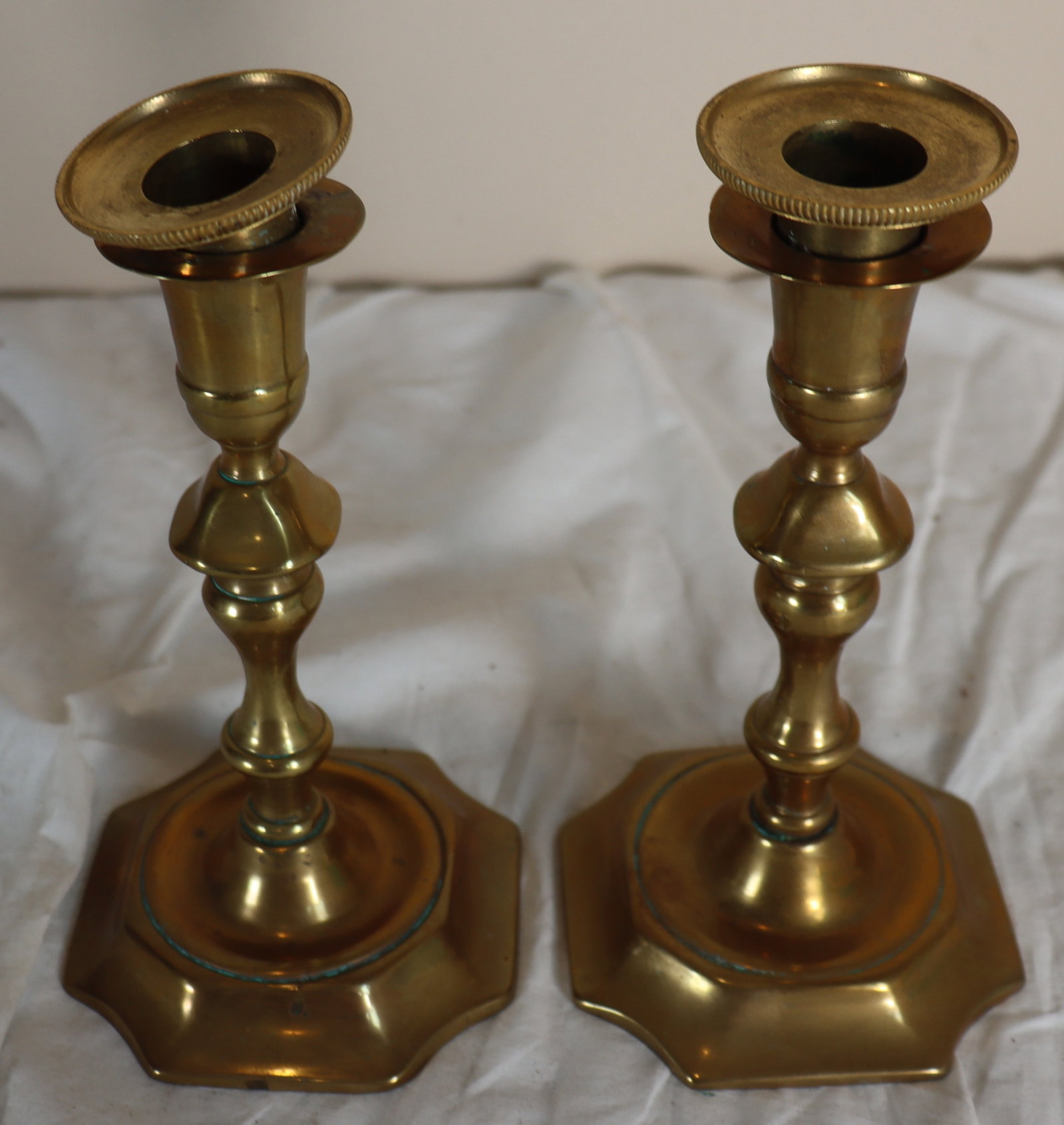 (2) Antique Brass Candlesticks - 2