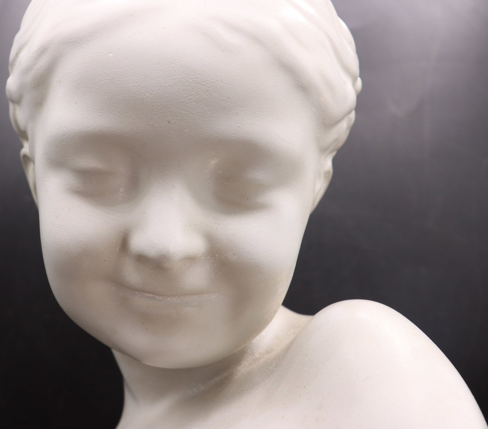 Plaster Childs Bust on Wood Stand - 10