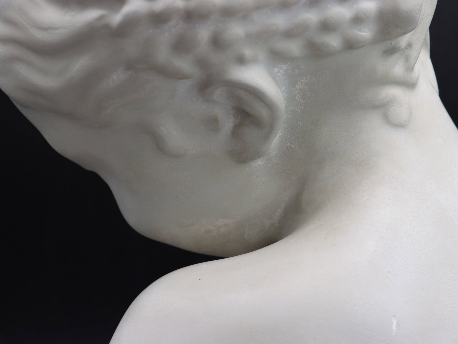 Plaster Childs Bust on Wood Stand - 12