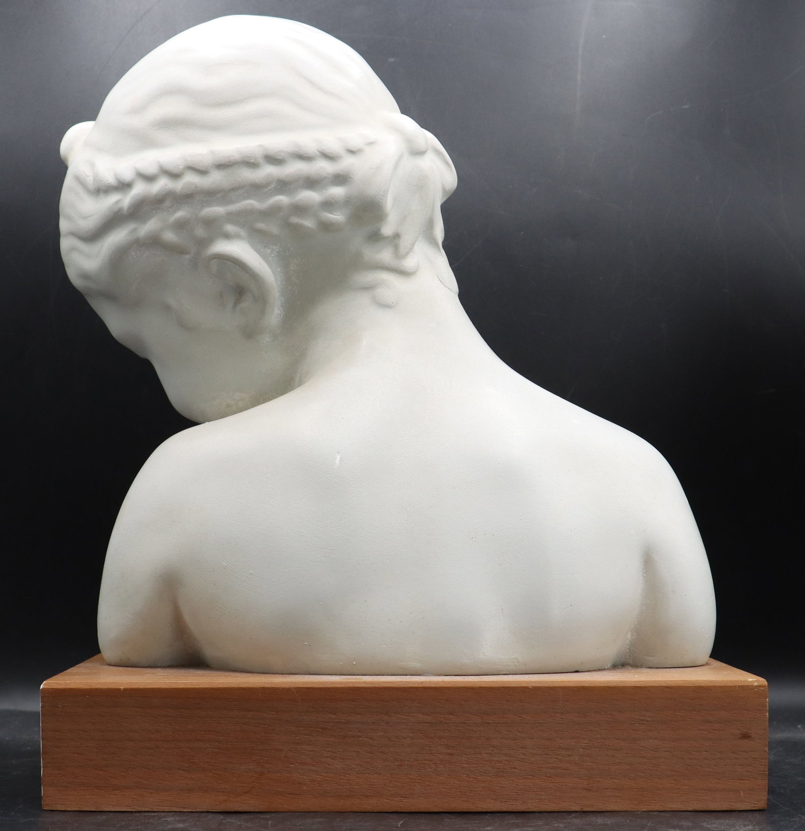 Plaster Childs Bust on Wood Stand - 5