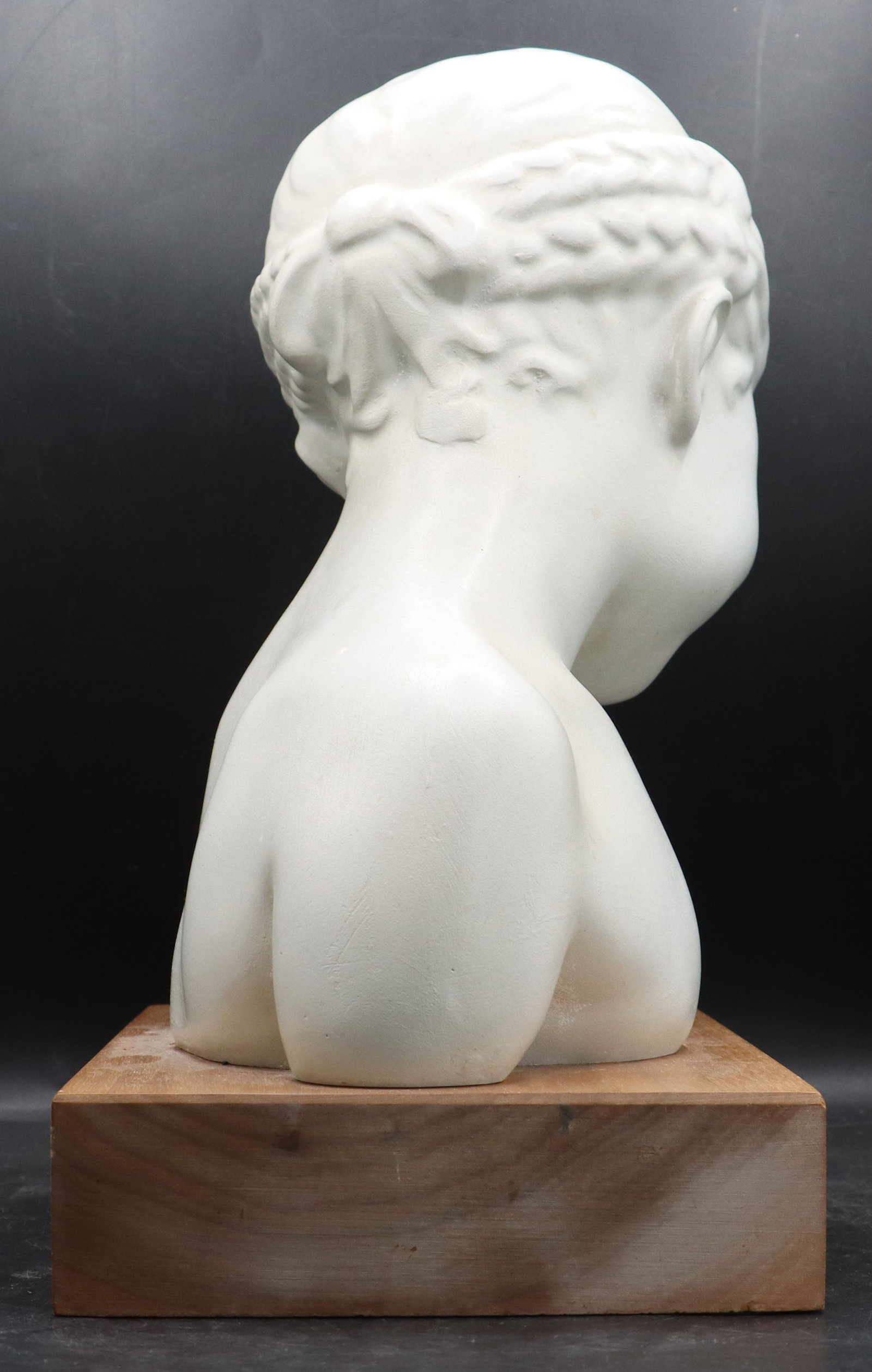 Plaster Childs Bust on Wood Stand - 6
