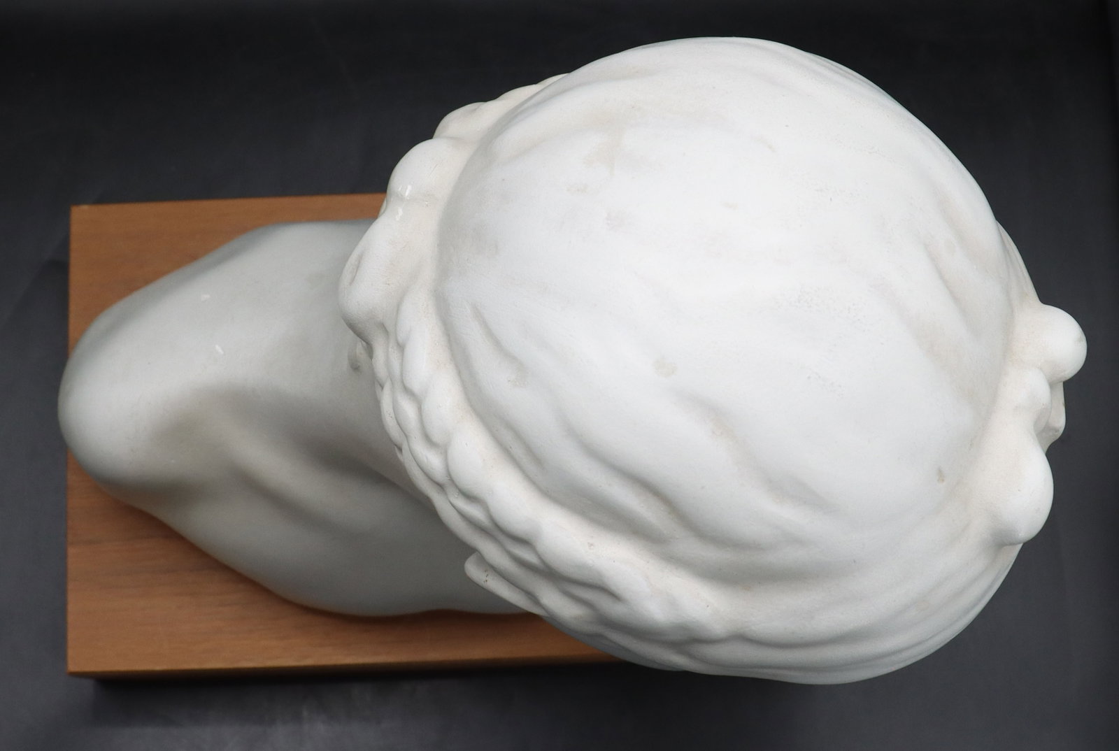 Plaster Childs Bust on Wood Stand - 7