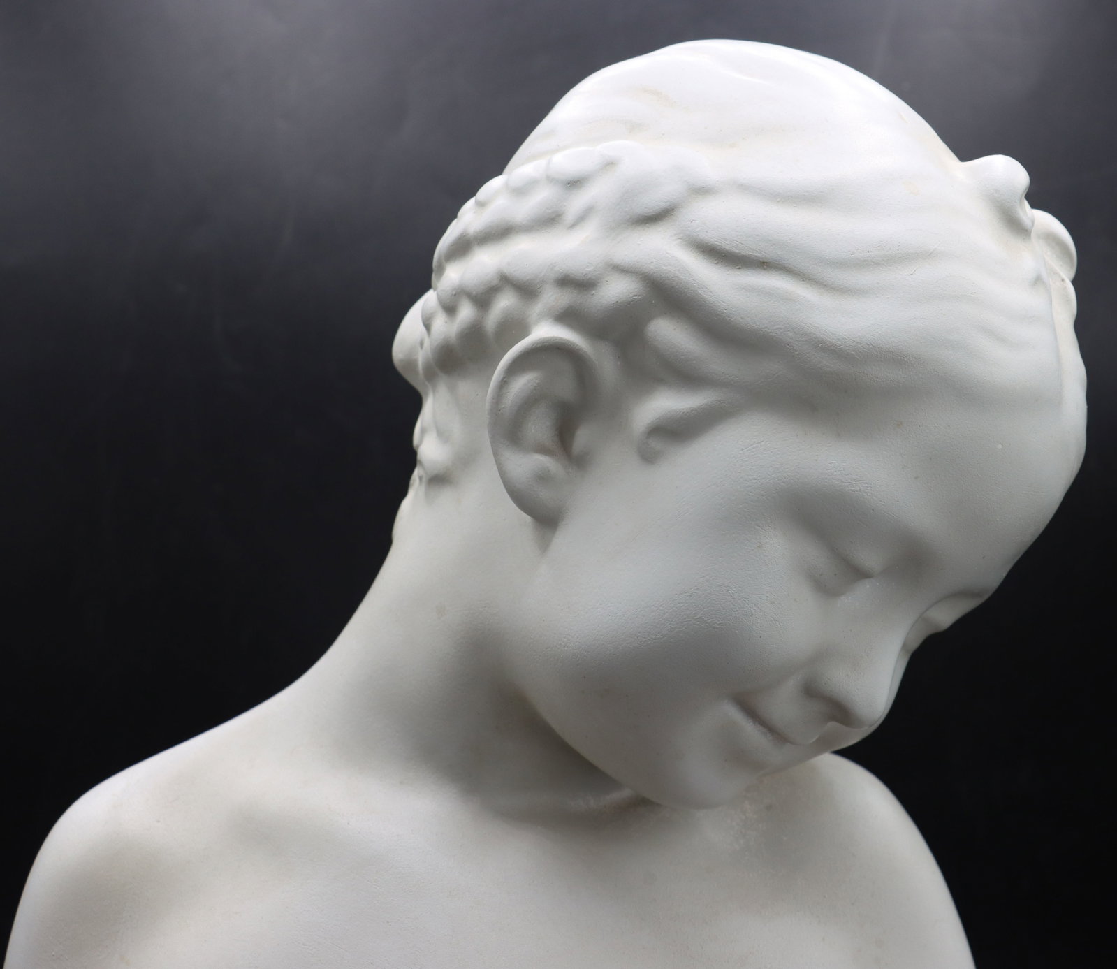 Plaster Childs Bust on Wood Stand - 8