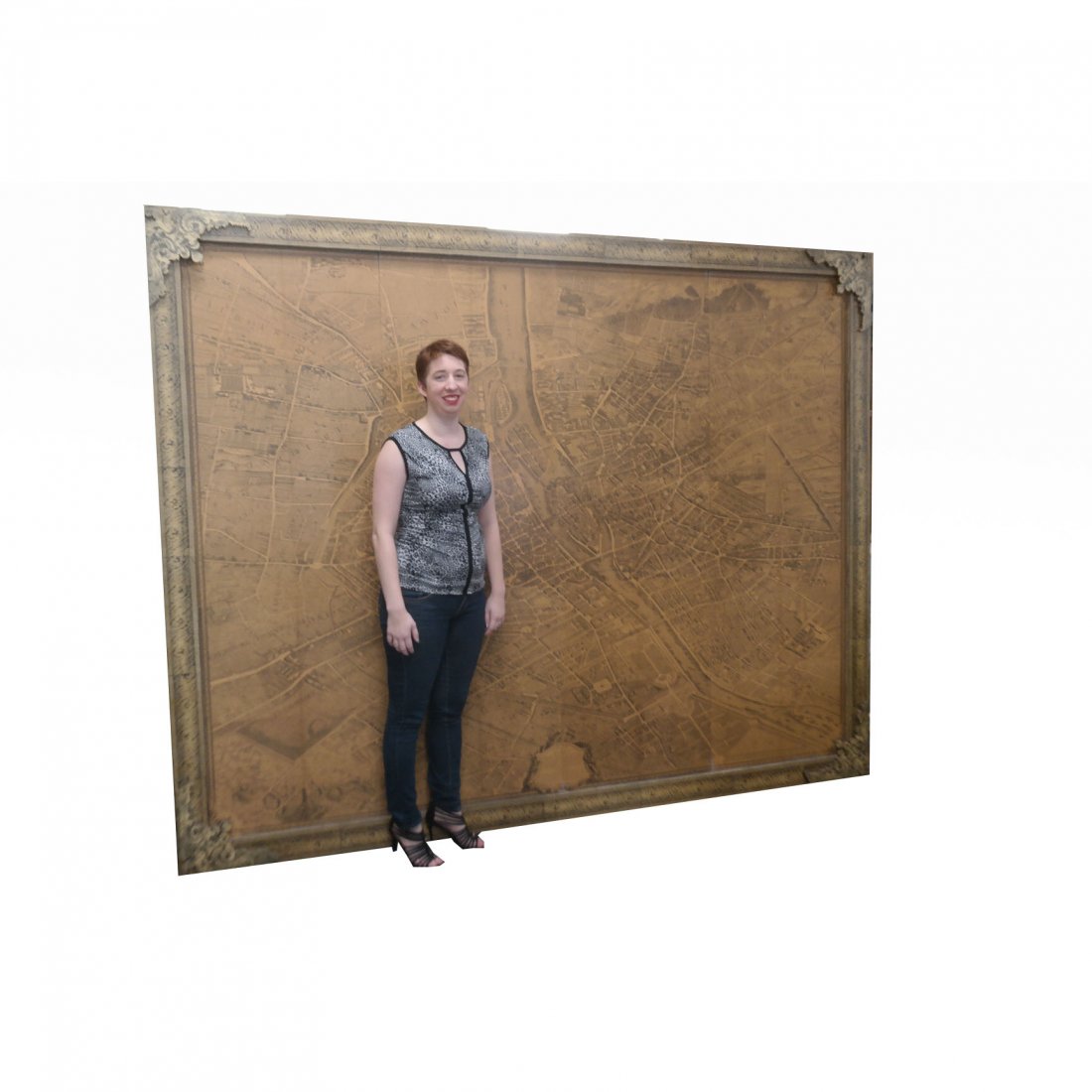 Turgot Plan de Paris, Louis Bretez: 19th Century copy printed by the Louvre in Paris of the 18th Century Plan de Paris commissioned by Michel-Etienne Turgot and drawn by Louis Bretez. A highly detailed map of Paris, the original was pri