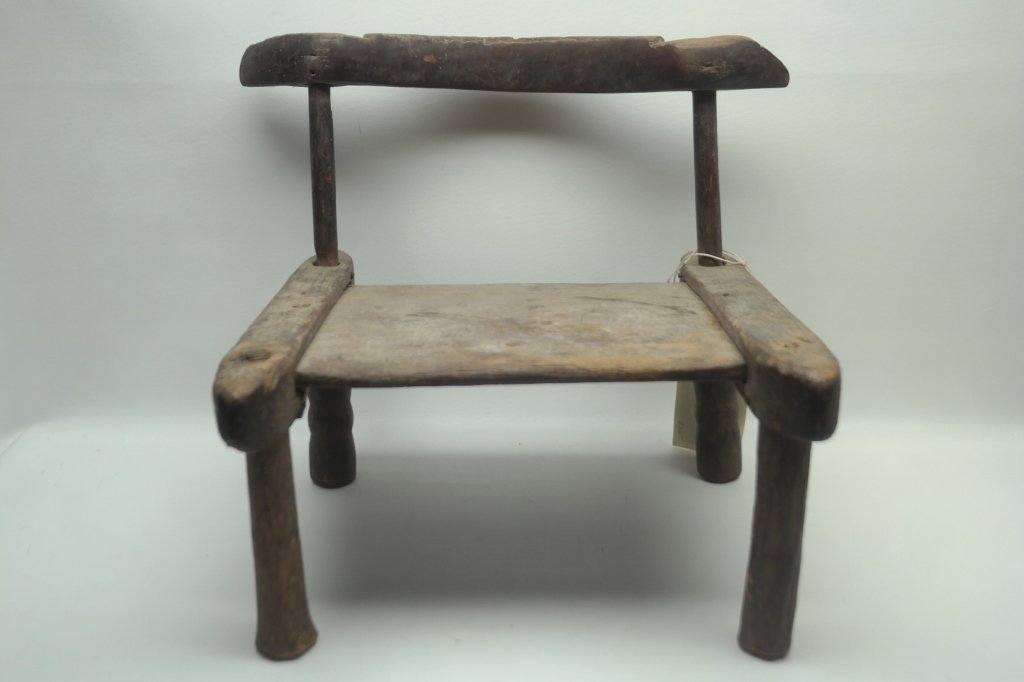 Antique Baule Tribe Chief's Stool: Antique Baule Tribe, from Cote d'Ivoire, chief's stool. In wood construction and having square form. Primarily in mortise and tenon construction.