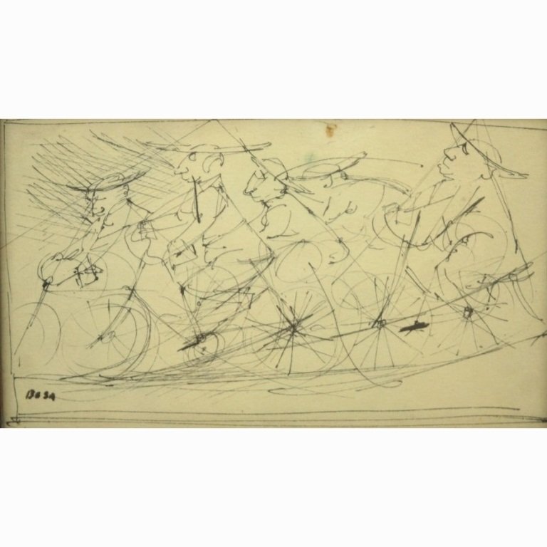 Louis Bosa (1905-1981) Figures Bicycling (1 of 4)