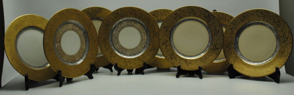 c.1920s set of eight 24k Hutschenreuther plates (1 of 1)