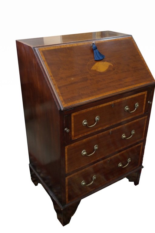 19th C. Inlaid English Secretary (1 of 3)