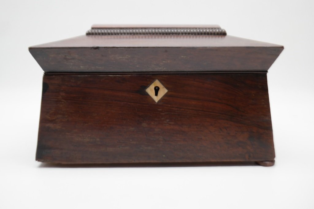 Antique Regency Wooden Tea Caddy (1 of 3)