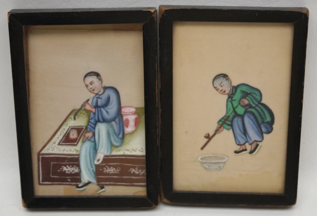 Pair of Small Chinese Export Painted Figures (1 of 1)
