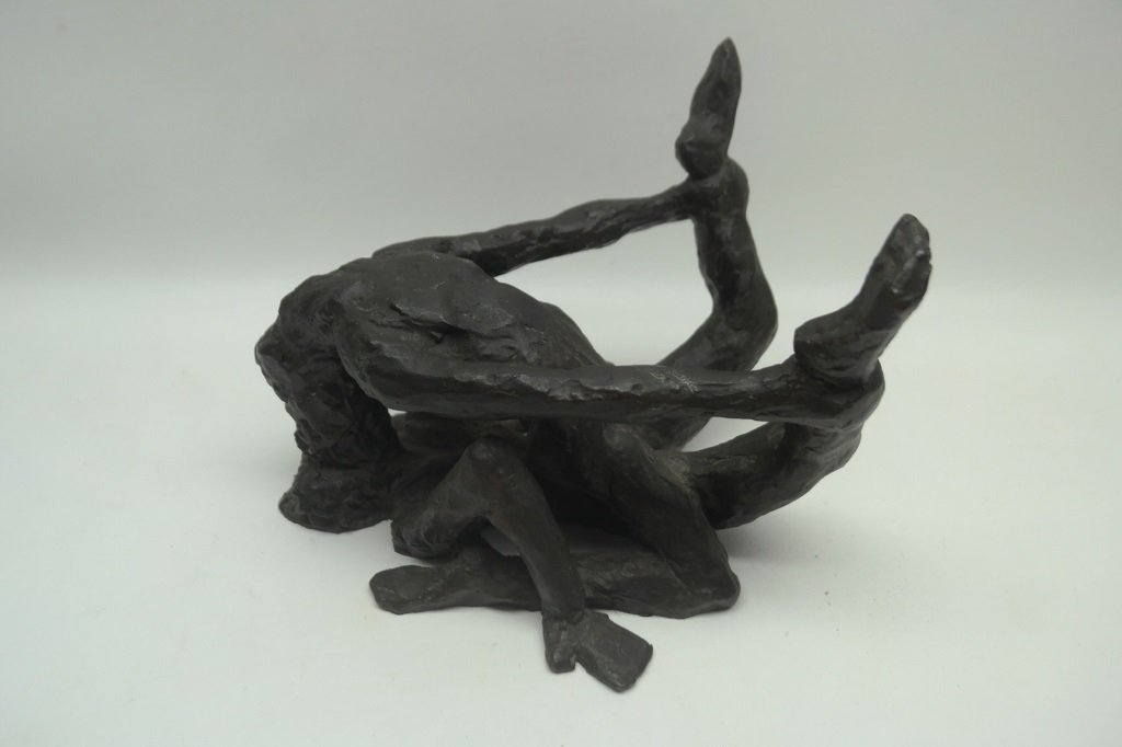 Victor Salmones (1937-1989) Sculpture: Realist nude sculpture by artist Victor Salmones (1937-1989). By 1962, Victor had saved enough money to put himself through the prestigious Instituto de Bellas Artes (Mexican National Institute of Fin