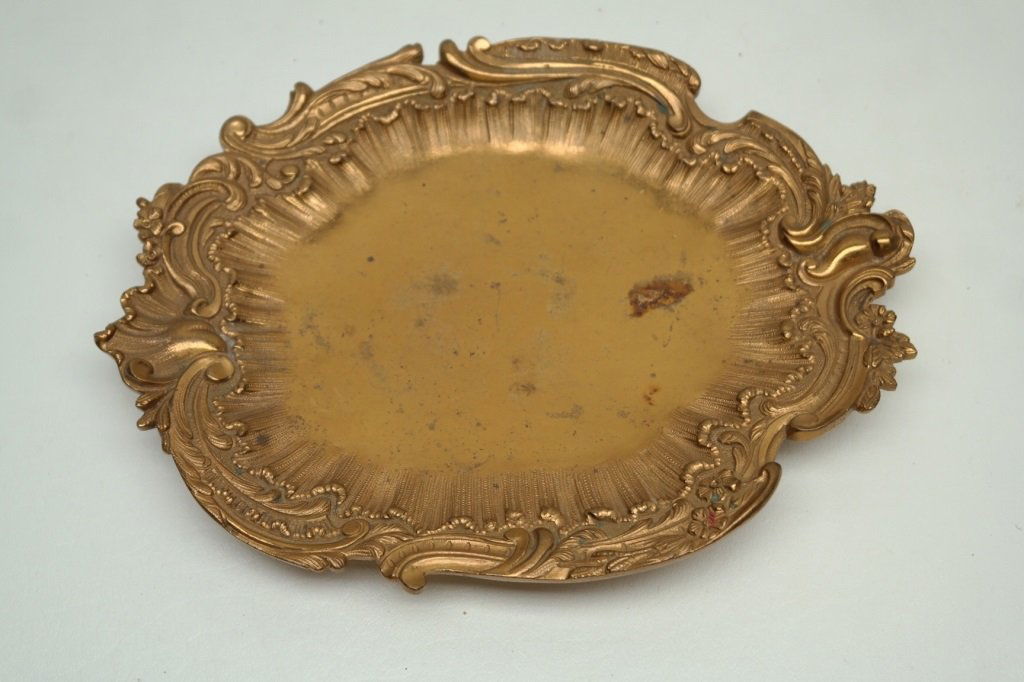 19th C. French Dore Rococo Bronze Plateau (1 of 3)