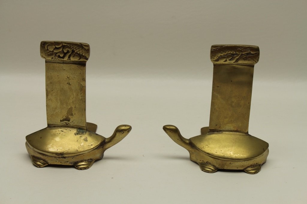 Pair of Antique Bronze Turtle Book Ends (1 of 3)