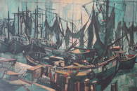 Barbara Neustadt  (1922-) "Abstract Fishing Fleet"