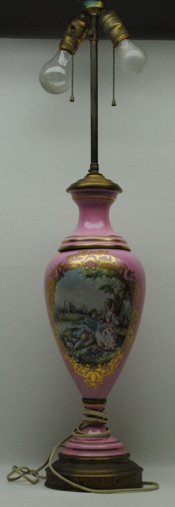 Late 19th C. European Porcelain Urn Lamp (1 of 1)