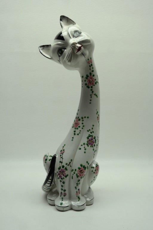 Italian Hand Painted Porcelain Cat (1 of 3)