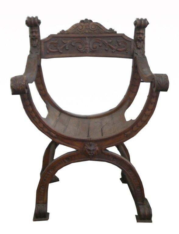 Antique Gothic Style Carved Armchair (1 of 4)