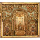 Antique European Religious Devotional Altarpiece