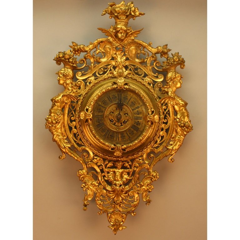 19th C. Gilt Bronze Figural Clock. (1 of 8)