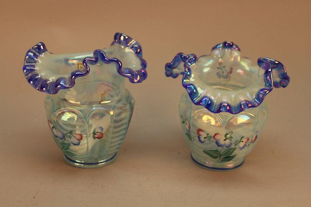 Lot of (2) Fenton Glass Vases (1 of 3)